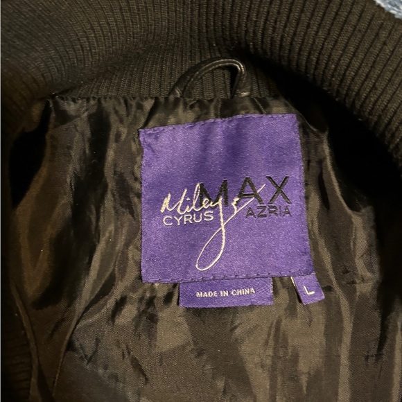 Miley & Max leather jacket. Size L but fits smaller. Super cute on. - Picture 2 of 5